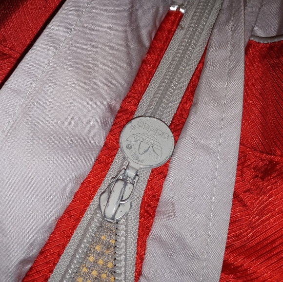 Vintage 80's Adidas Windbreaker Jacket and Pants Medium Red Silver Used. - Picture 7 of 15